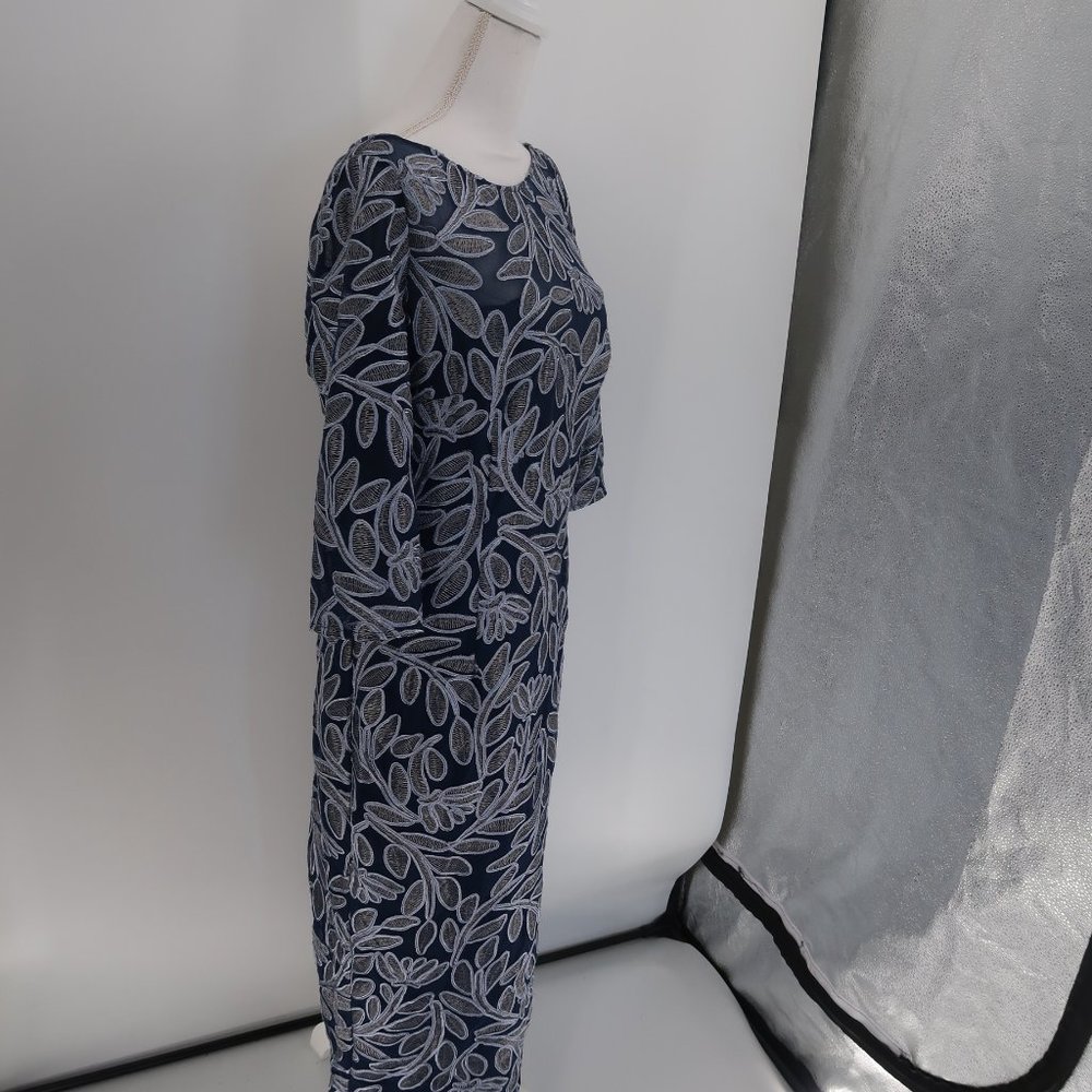 Js Collections Embroidered Elbow Sleeve Cocktail … - image 8